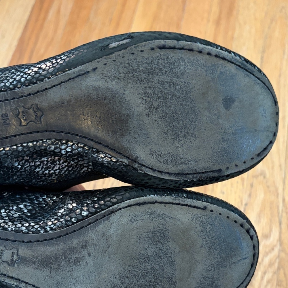 Tory Burch Caroline Plated Snake Skin Flats - Picture 8 of 11